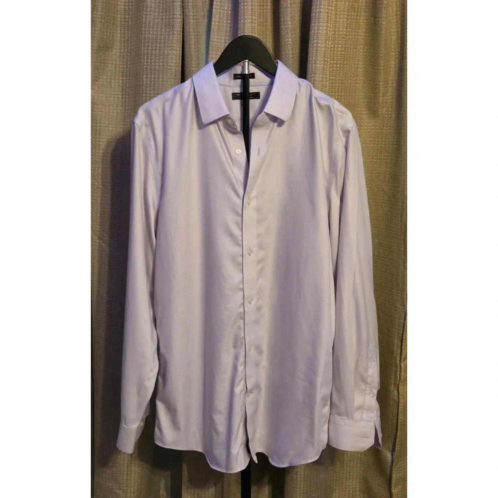 Banana Republic Grant Slim Fit Long Sleeve‎ Button Up Shirt Mens Large Purple